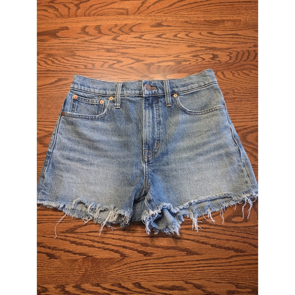 Madewell Perfect Jean Shorts Womens Size 28 Blue Denim Cut Off Distressed Casual